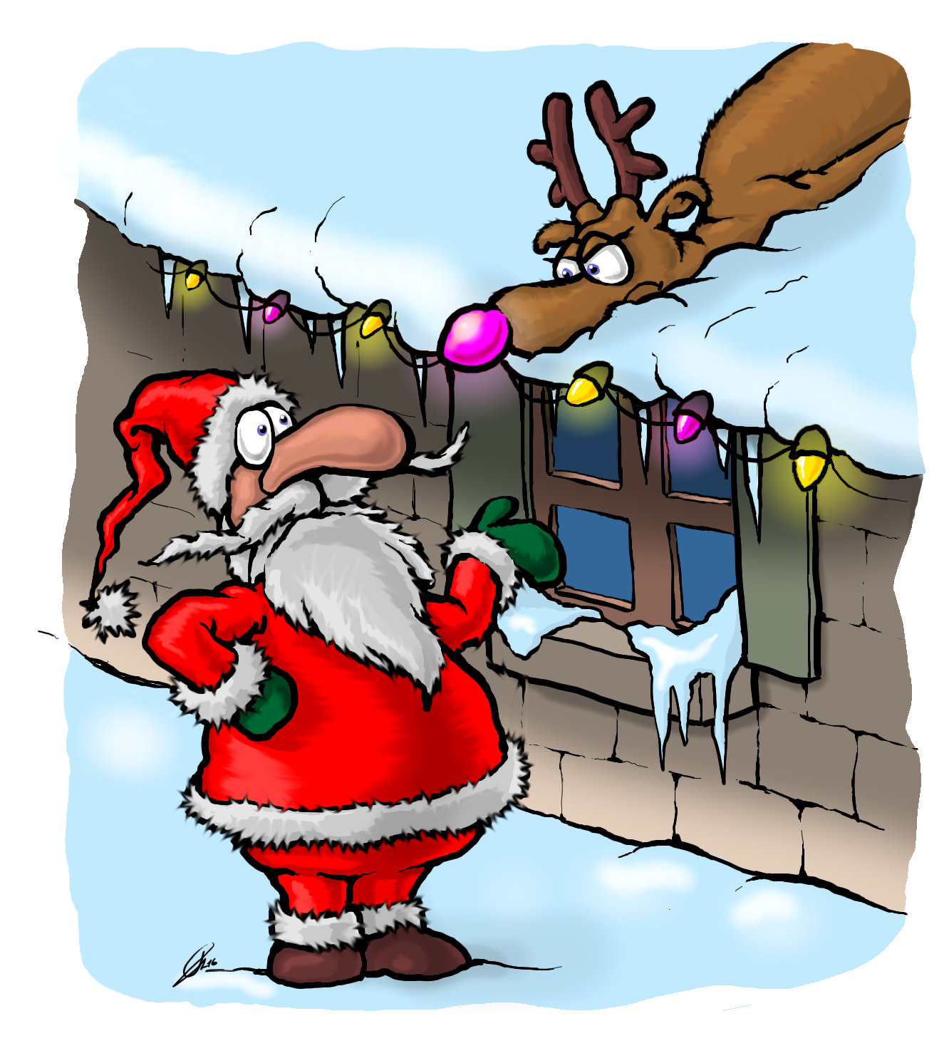 Bilder Weihnachten Comic / Frohe Weihnachten Santa Sleigh Cartoon